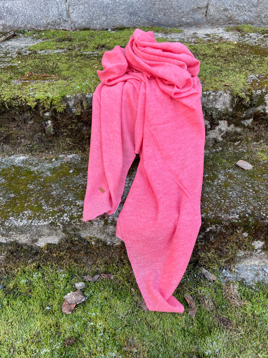 SUURI KASHMIRHUIVI, 90x200cm, korallinen pinkki