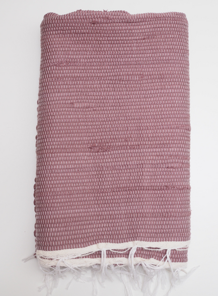 Käsinkudottu puuvillamatto, 63x145 cm, tumma kanerva