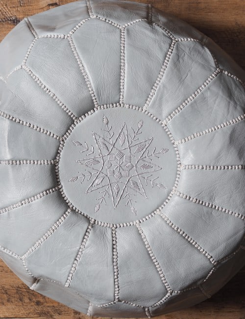 Pouf // marokkolainen nahkarahi, harmaa