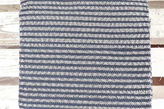 Käsinkudottu puuvillamatto, 136x190 cm, navy-musta